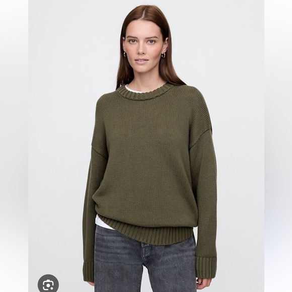 GAP Sweaters - GAP Olive 100% Cotton Oversized Sweater